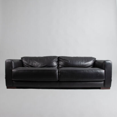 A Lowline Leather Two Seater Sofa