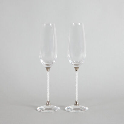 A Pair of Swarovski Crystal Flutes