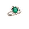 18ct White Gold 2.28ct Emerald and Diamond Cluster Ring