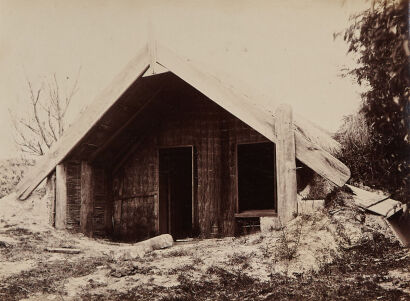 PHOTOGRAPHER UNKNOWN Whare (or hut) belonging to Maori [sic] Guide Sophia at Wairoa