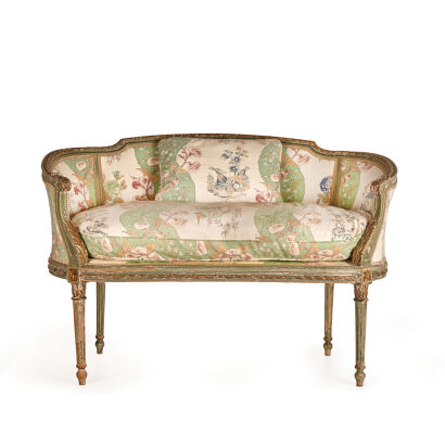 Louis XVI Style Painted Canape Sofa