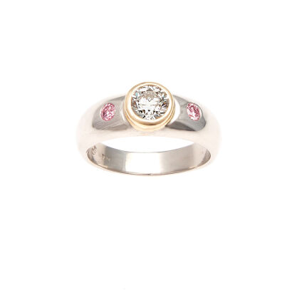 Platinum and 18ct Yellow Gold Fancy Pink Diamond Ring