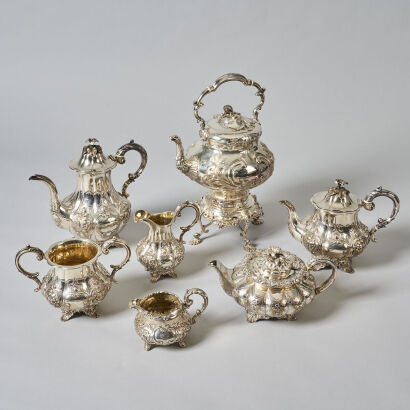 A Late Victorian English Silver Tea Service