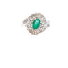 14ct White Gold Emerald and Diamond Dress Ring