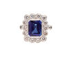 18ct White Gold 4.39ct Tanzanite and Diamond Cluster Ring