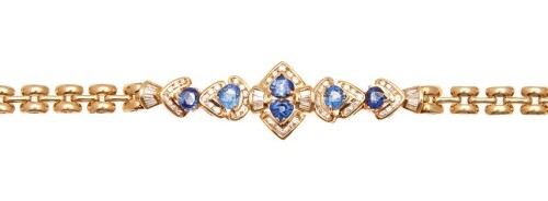 18ct Yellow Gold Sapphire and Diamond Bracelet