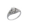 Platinum Vintage Diamond Ring - 2