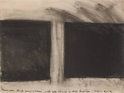 COLIN McCAHON Muriwai. High Wind & Rain. Light Falls Through a Dark Landscape