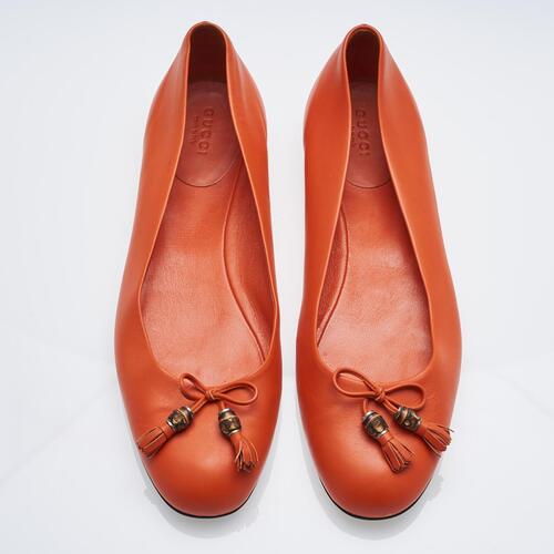 Gucci Orange Leather Shoes