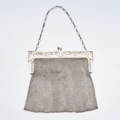 Heavy Antique Silver Mesh Purse