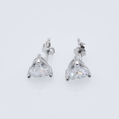 Sterling Silver Trillion Cut Swarovski Crystal Earrings