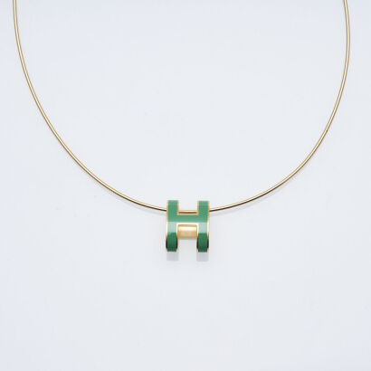 Hermes Pop H Green Necklace