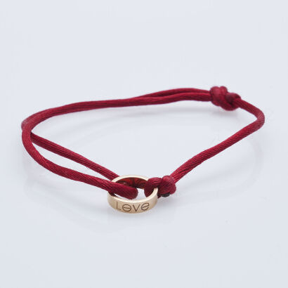 Cartier 18ct and Red Silk Love Bracelet