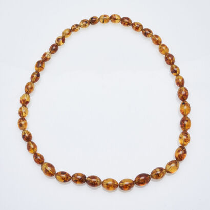 Long Amber Bead Necklace