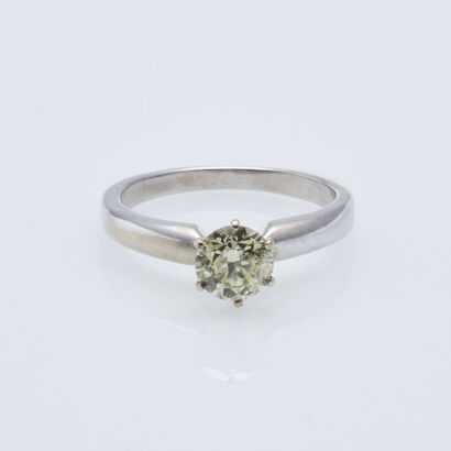 14ct White Gold Diamond Solitaire Ring