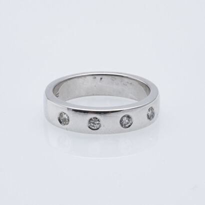 18ct White Gold Diamond Band