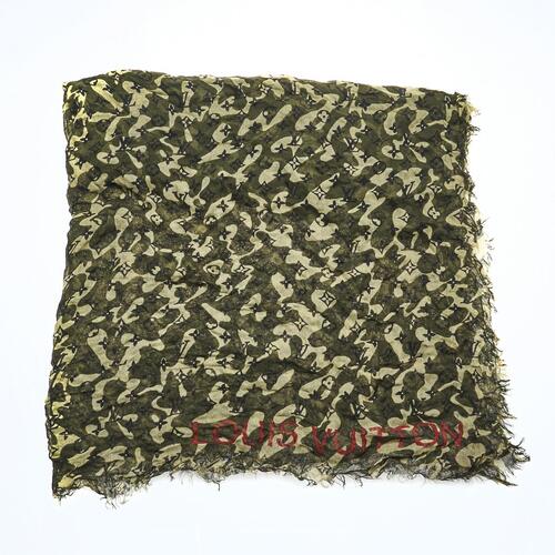 Louis Vuitton Green Patterned Scarf