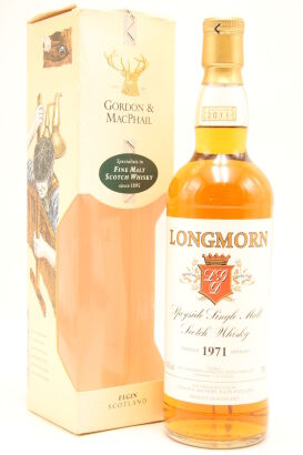 (1) Gordon & MacPhail Longmorn Speyside Single Malt Whisky 40 year old whisky, Distilled 1971, 43% ABV
