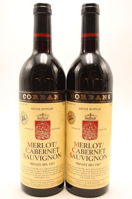 (2) 1987 Corbans Private Bin Merlot Cabernet Sauvignon, Hawkes Bay