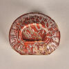 A Continental European Cartouche-Shaped Gold-Mounted Box of Carved Translucent Red Jasper - 4