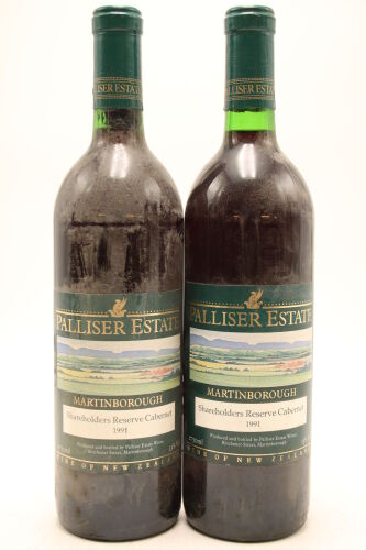 (2) 1991 Palliser Estate Shareholder Reserve Cabernet, Martinborough