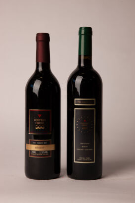(1) Two bottles Coopers Creek Merlot 2000 & 2001