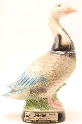 (1) Jim Beam Bourbon Whiskey Regal China Decanter Snow Goose 100 months, 80 proof, 750ml