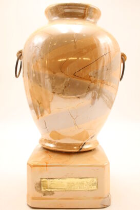 (1) Jim Beam 1985 Vase Decanter Marble Pattern Home Decor Secret Compartment