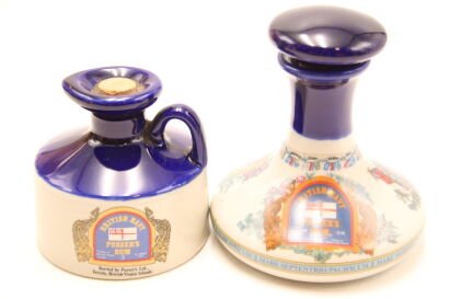 (1) Pusser's British Navy Rum 'Ship's Decanter' Rum Miniatures, 50ml two bottles sold as one lot