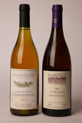 (1) Two bottles Marlborough Chardonnay 1998 & 2001