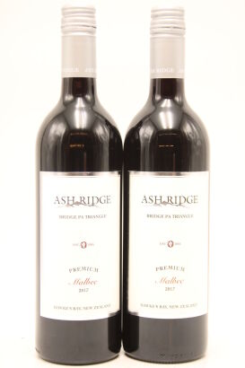 (2) 2017 Ash Ridge Premium Malbec, Hawke's Bay