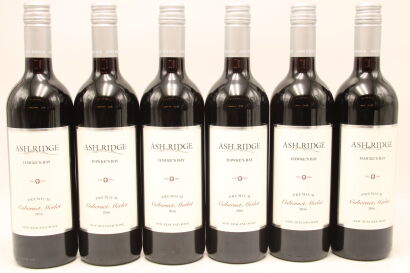 (6) 2016 Ash Ridge Premium Cabernet Merlot, Hawke's Bay
