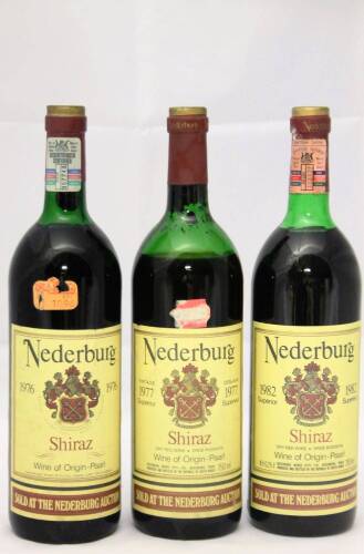 (3) Collection of 1976,1977,1982 Nederburg Shiraz