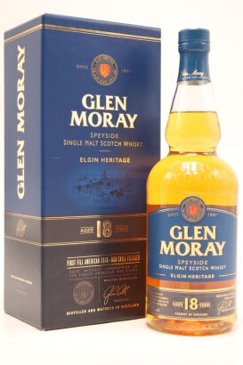 (1) Glen Moray 18 Year Old, Single Malt Scotch Whisky 700ml