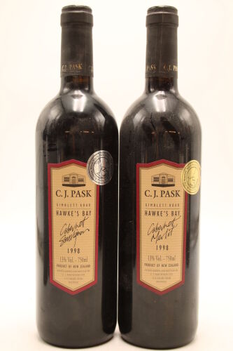 (2) 1998 C J Pask Gimblett Road Cabernet Merlot, Hawkes Bay