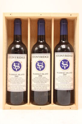 (1) 2005, 2006, 2007 Stonyridge Vineyard Larose Vertical, Waiheke Island, three bottles sold as one lot