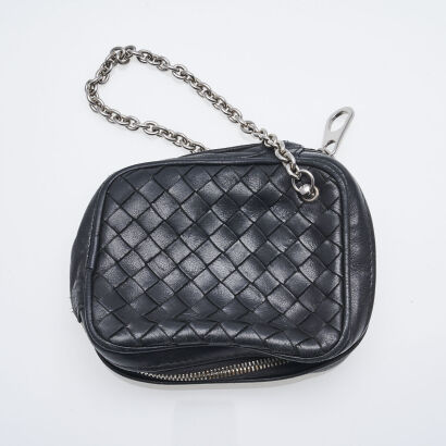 Bottega Veneta Intrecciato Leather Pouch on Chain