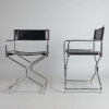A Pair of Chromed Steel and Leather Directors Chairs - 2