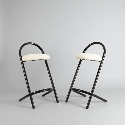 A Pair of Paperclip Style Stools