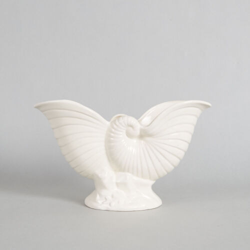 A Large Crown Lynn Cream Nautilus Vase