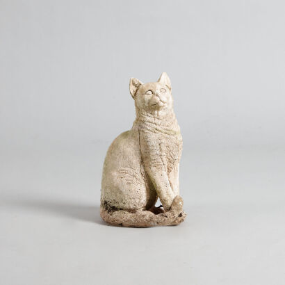 A Garden Sculpture of a Cat