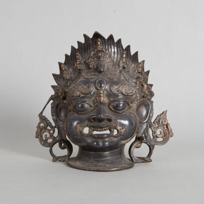 A Copper Mahakala Mask, Nepal