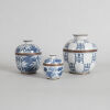 Three Chinese Blue and White Lidded Jars (Chongzhen Nian Zhi Mark & Jianqing Nian Zhi Mark)
