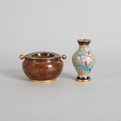 Two Chinese Cloisonne Pieces