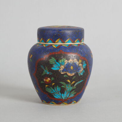 A Chinese Qing Dynasty Porcelain-based Cloisonne Lidded Jar