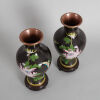 A Pair of Chinese Black Ground Cloisonne Vases - 2