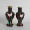 A Pair of Chinese Black Ground Cloisonne Vases - 3