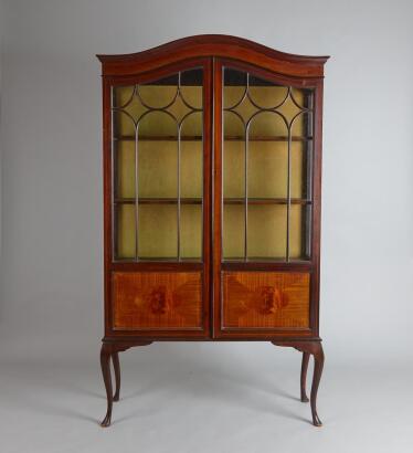 An Antique Display Cabinet with Marquetry