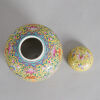 A Chinese Yellow-ground Famille Rose Lidded Jar - 2