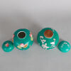 Two Chinese Green-ground Famille Rose Lidded Jar - 2